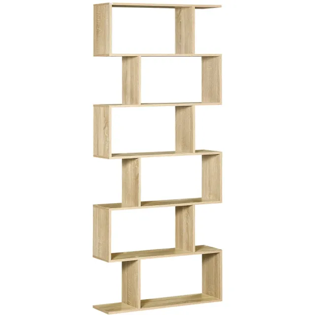 Atlasyx kast - Boekenkast - Wandplank - Stellingkast - Opbergkast - Opbergrek - Boekenrek - 6 Niveaus - 80 x 23 x 192 cm - Beige