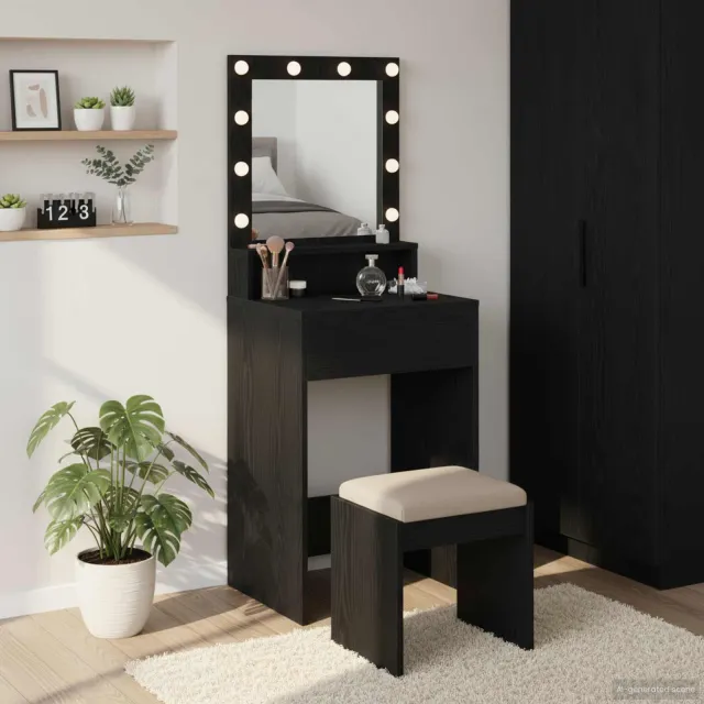 vidaXL Plafondtafel Zwart Eiken 50 x 41 x 135 cm Bewerkt hout, foto 2