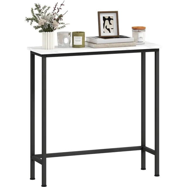 Homcom Consoletafel - Spaanplaat - 75 x 24 x 76 cm - Wit, Zwart