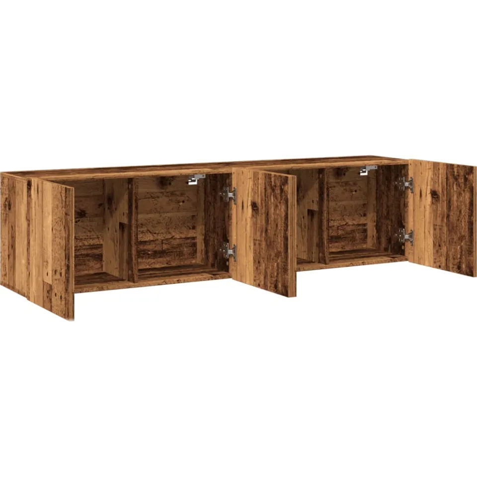 vidaXL Tv-meubels 2 st wandgemonteerd 80x30x41 cm oud houtkleurig bruin, foto 4