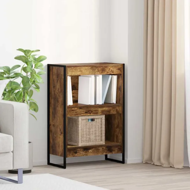 vidaXL Boekenkast 60 x 30 x 86,5 cm Bewerkt hout Rook Eik Bruin