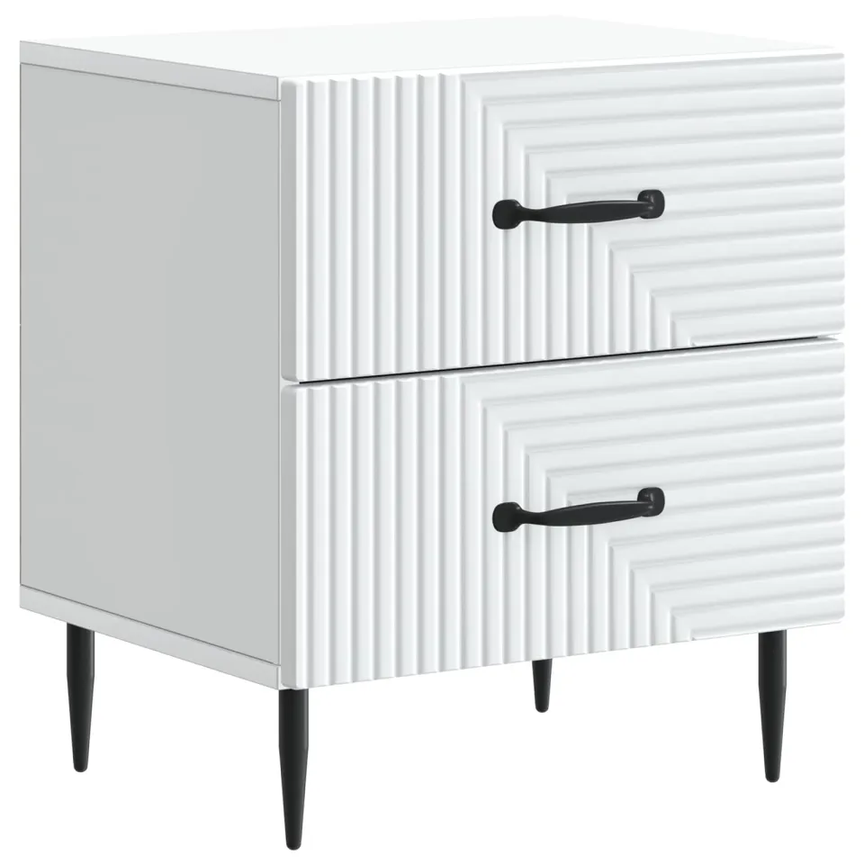 vidaXL Nachtkastje met lade Wit 43 x 34,5 x 47,5 cm Bewerkt hout, foto 4