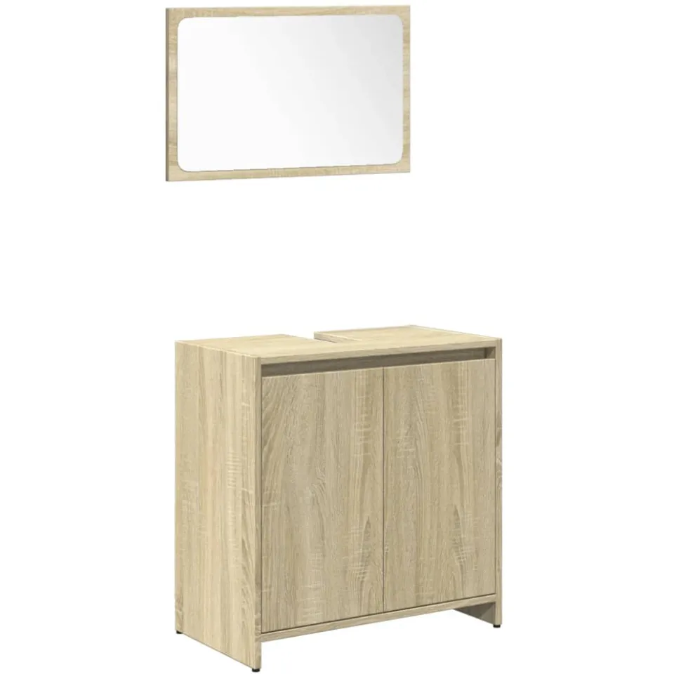 vidaXL 4-delige Badkamermeubelset bewerkt hout sonoma eikenkleurig, foto 4
