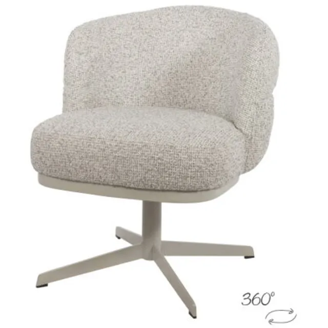 MySons Eetkamerstoel Lopez - beige draaipoot 360 - Cuzco - Fog 3 - Star Collection