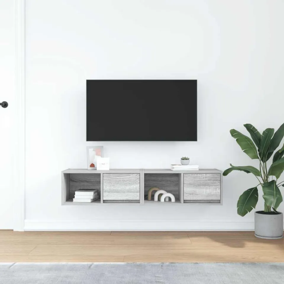 vidaXL Tv-meubelen 2 st 60x31x25,5 cm bewerkt hout grijs sonoma eiken, foto 3