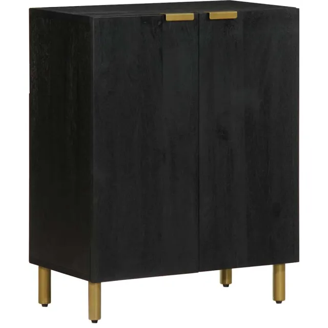 vidaXL Dressoir 60x33x75 cm bewerkt hout zwart