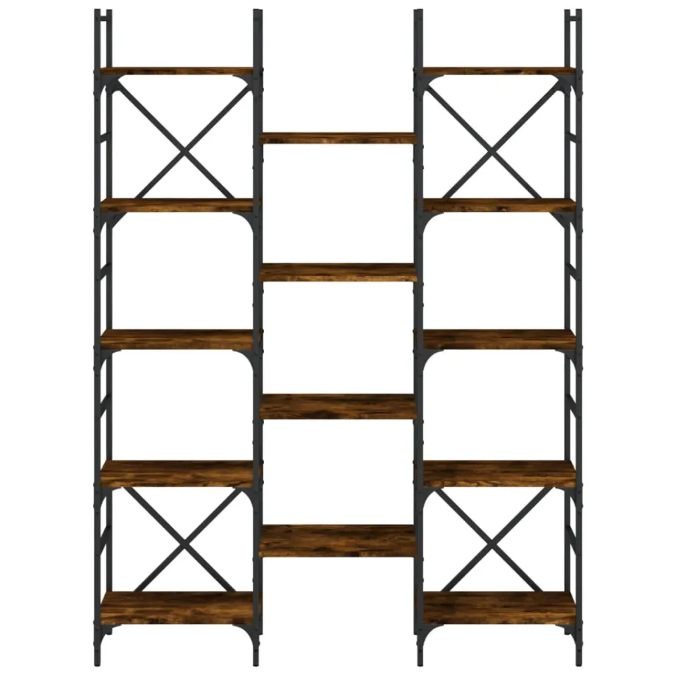 vidaXL Boekenkast 127,5x28,5x172,5 cm bewerkt hout gerookt eikenkleur, foto 4