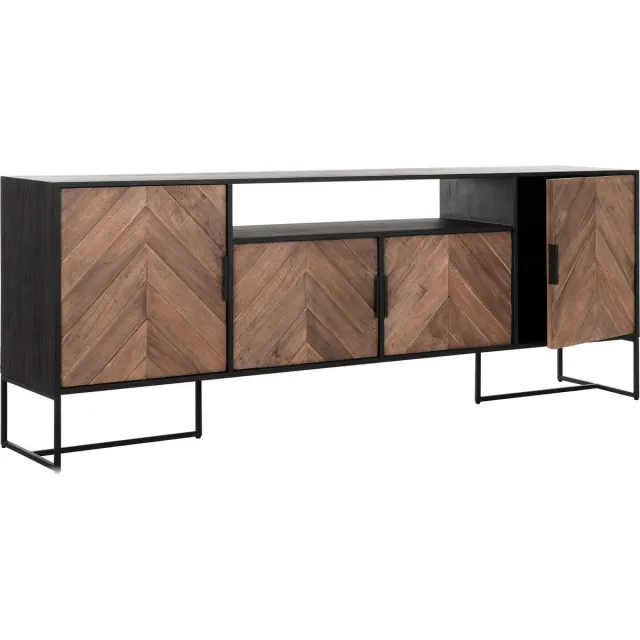 DTP Home Criss Cross No.3 dressoir mixed wood naturel - 200 x 40 x 75 cm Bruin