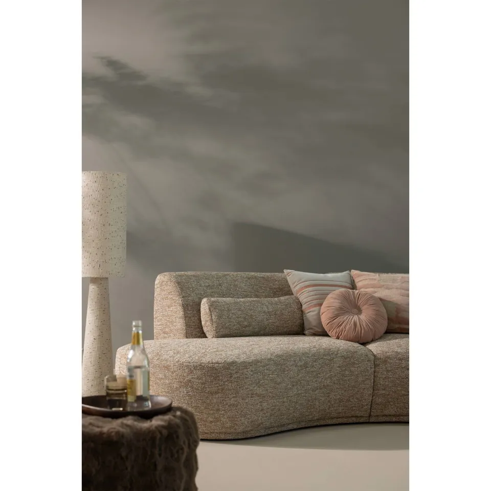 WOOOD Olven Poef Laag - Fluffy Stof - Bruin - 36x60x60, foto 2