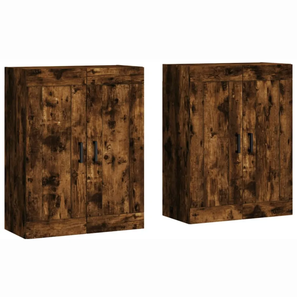 vidaXL Hangkasten 2 st bewerkt hout gerookt eikenkleurig, foto 3