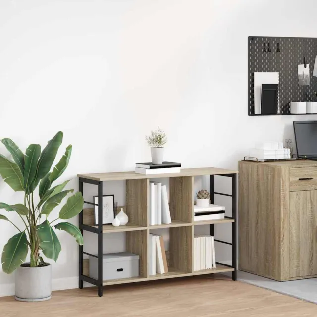 vidaXL Boekenkast 6-laags 102 x 32 x 72,5 cm Bewerkt hout Sonoma Eiken, foto 2