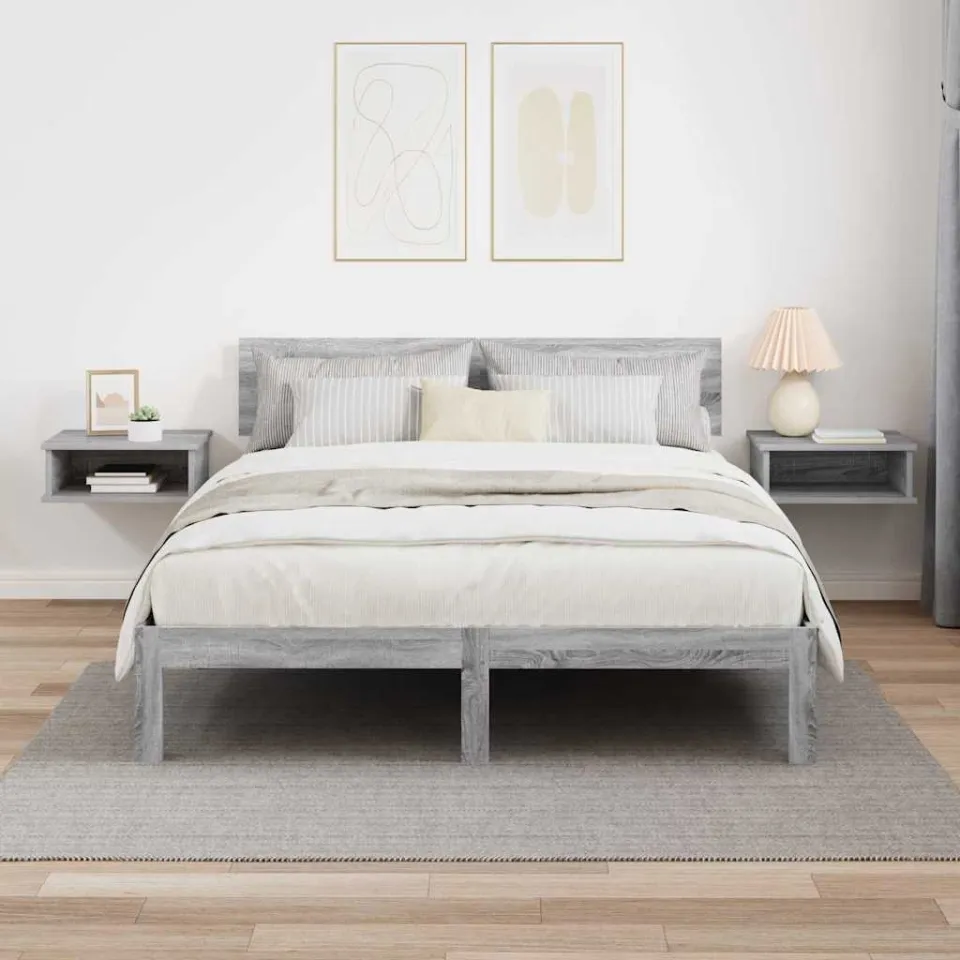 vidaXL Nachtkastje 2 st Grijs Sonoma 40 x 31 x 15 cm Bewerkt hout, foto 4