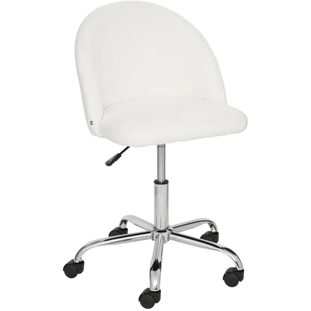 Atmosphera Créateur d'intérieur® Verstelbare bureaustoel van bouclé-stof GEOS Blanc