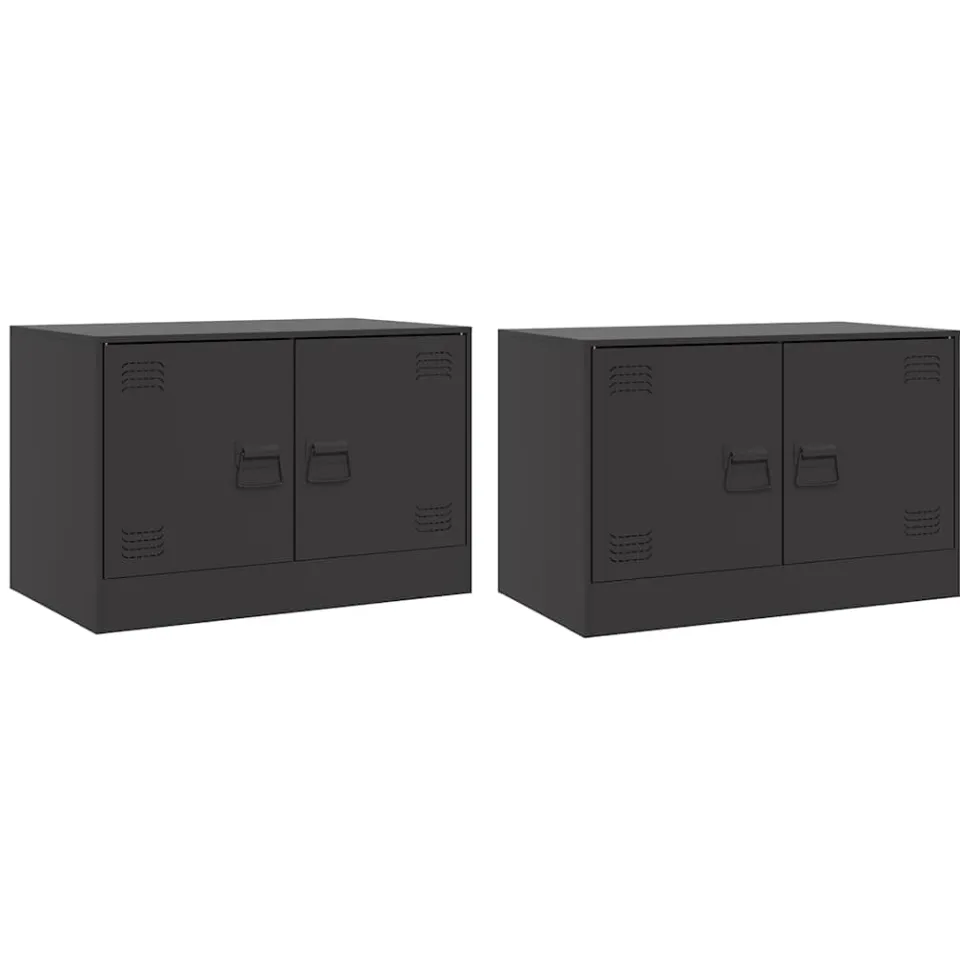 vidaXL Tv-meubelen 2 st 67x39x44 cm staal zwart, foto 3