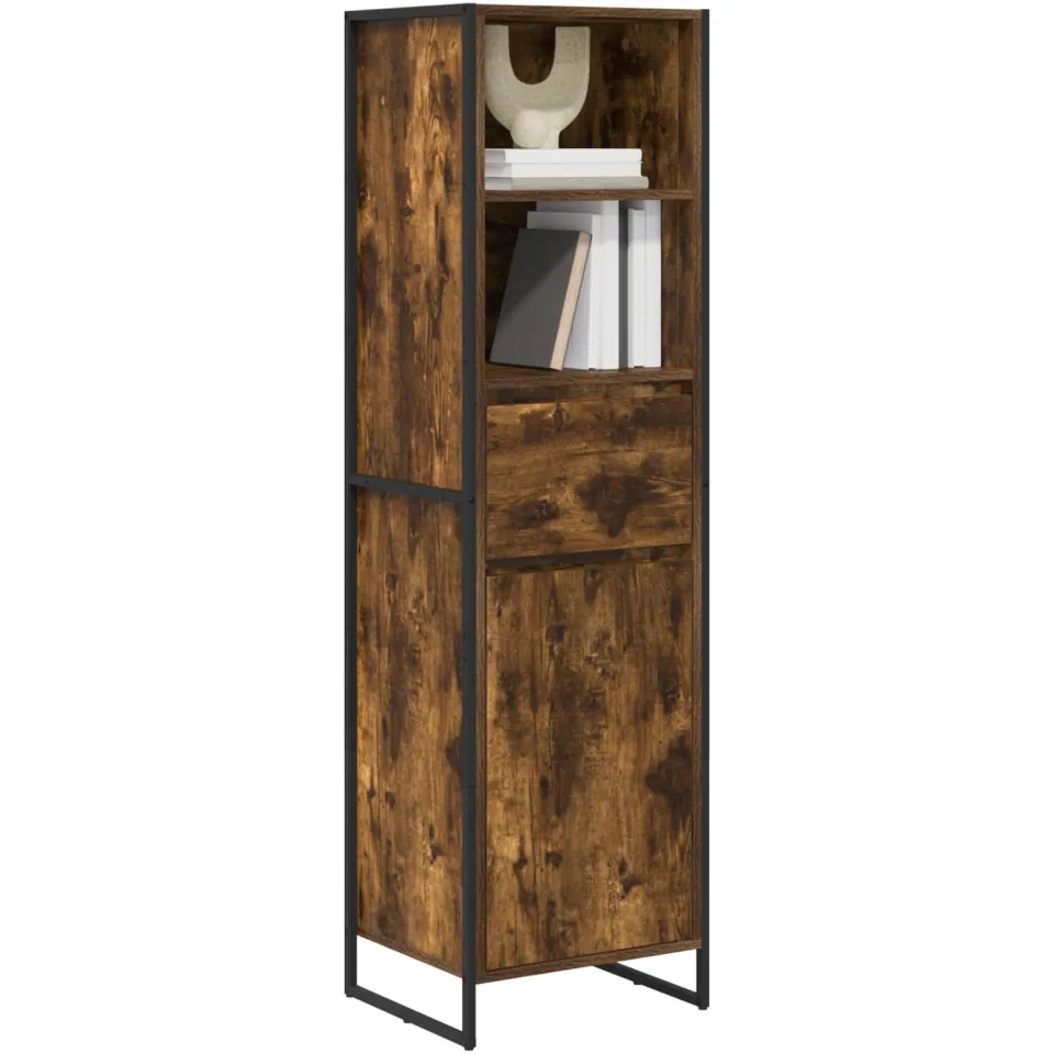 vidaXL Boekenkast Gerookt eiken 43 x 36 x 150.5 cm Bewerkt hout Bruin