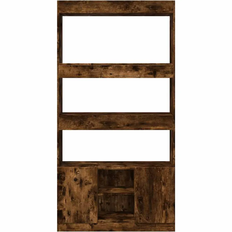 vidaXL Hoge kast 92x33x180 cm bewerkt hout gerookt eikenkleurig, foto 4