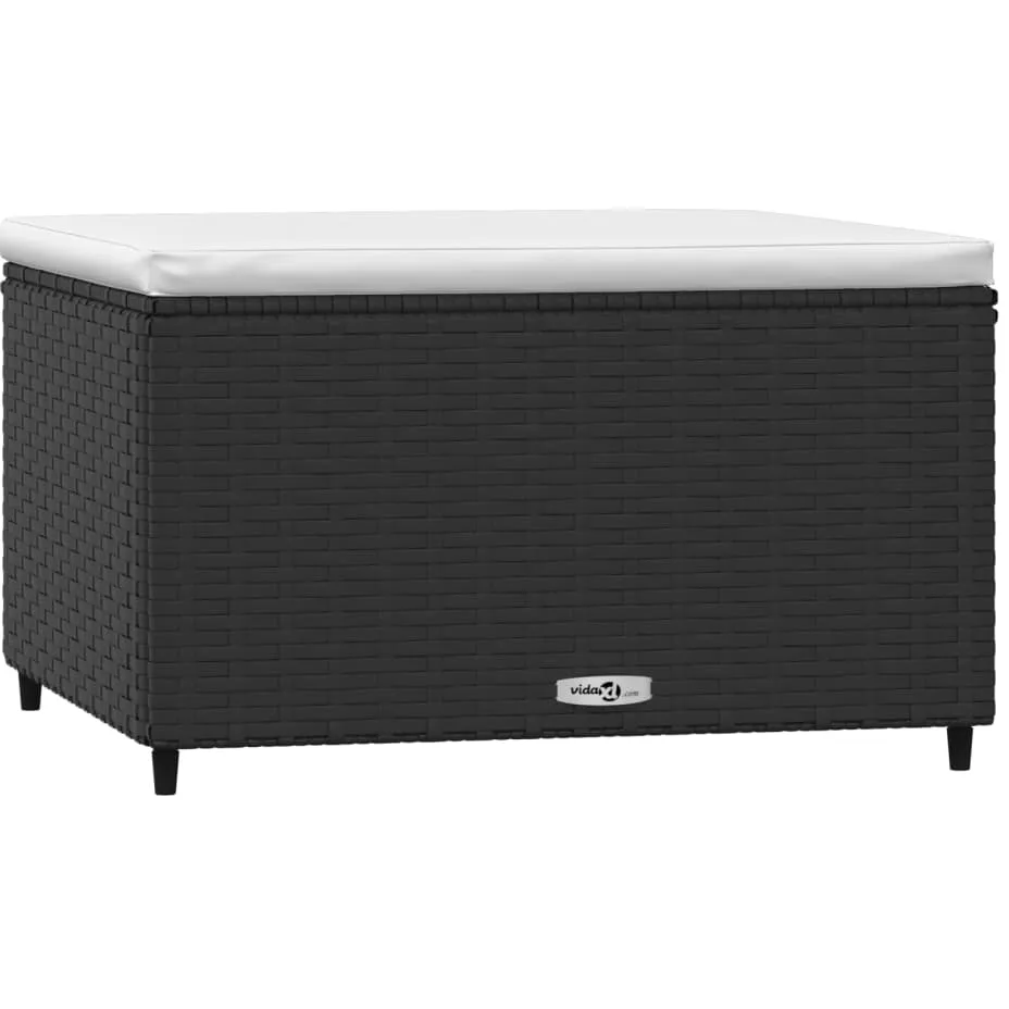 vidaXL Voetensteunen 2 st met kussen poly rattan zwart