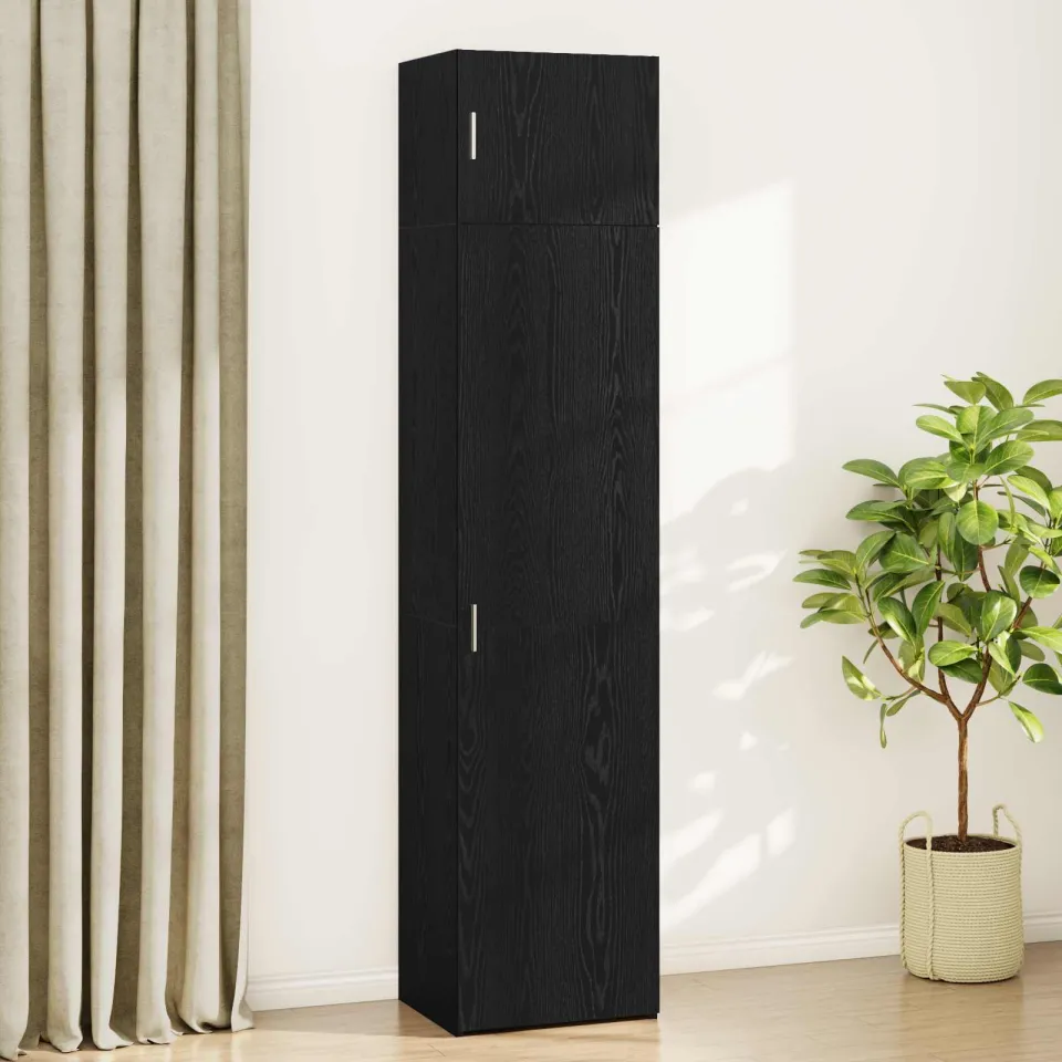 vidaXL Dressoir 2 st Zwart Eiken 50 x 41 x 225 cm, foto 4