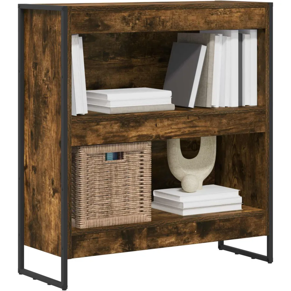 vidaXL Boekenkast 80 x 30 x 86,5 cm Bewerkt hout Rook Eik Bruin