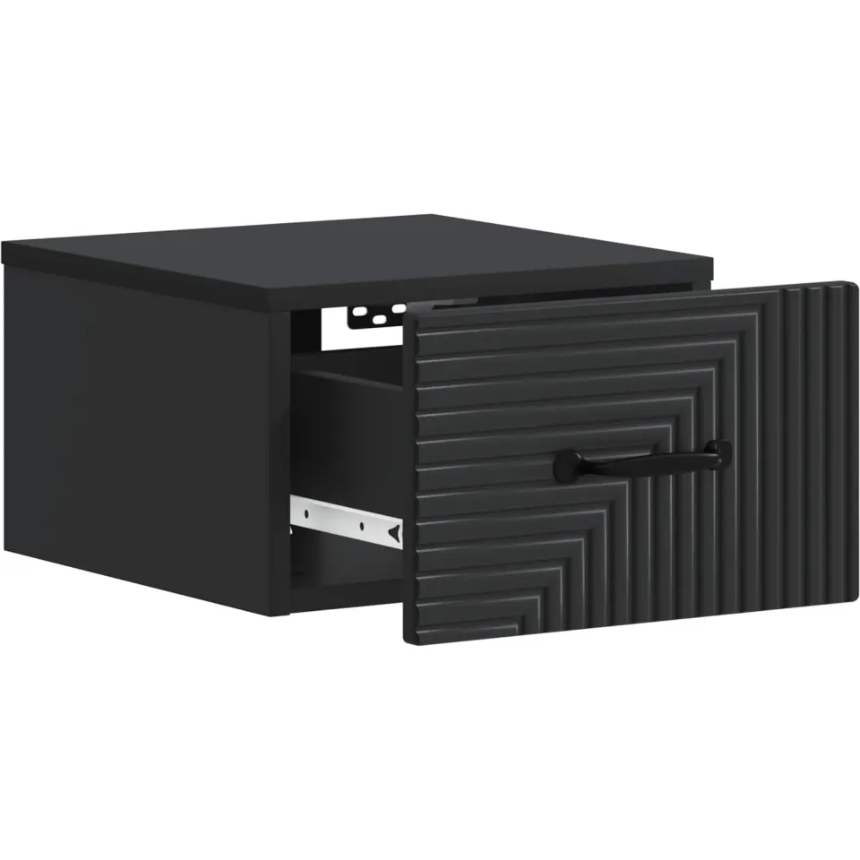 vidaXL Wandbeugel Bedkast Zwart 34,5 x 33 x 20 cm Bewerkt hout, foto 3