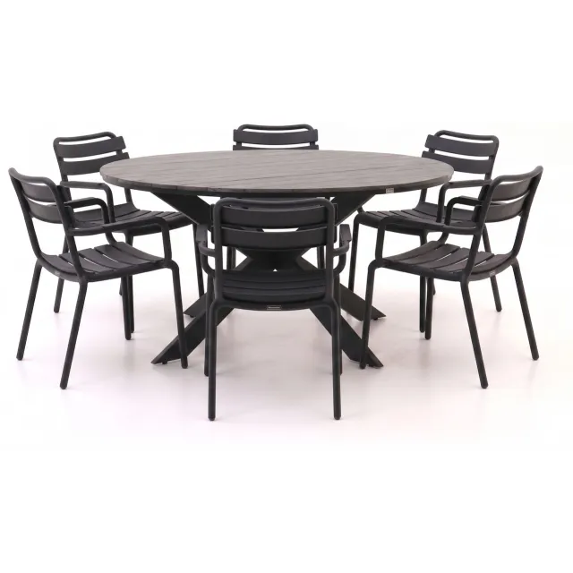Forza Furniture Forza Vico/Fidenza ø149cm dining tuinset 7-delig stapelbaar, foto 2