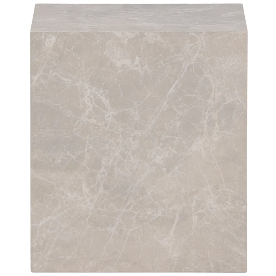 Nest living Zayn vierkante marmerlook bijzettafel beige - 40 x 40 cm, foto 3