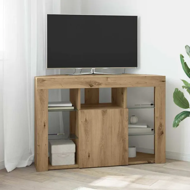 vidaXL Hoek LED TV Kast 100x40x68cm Artisan Eiken Bewerkt hout Bruin