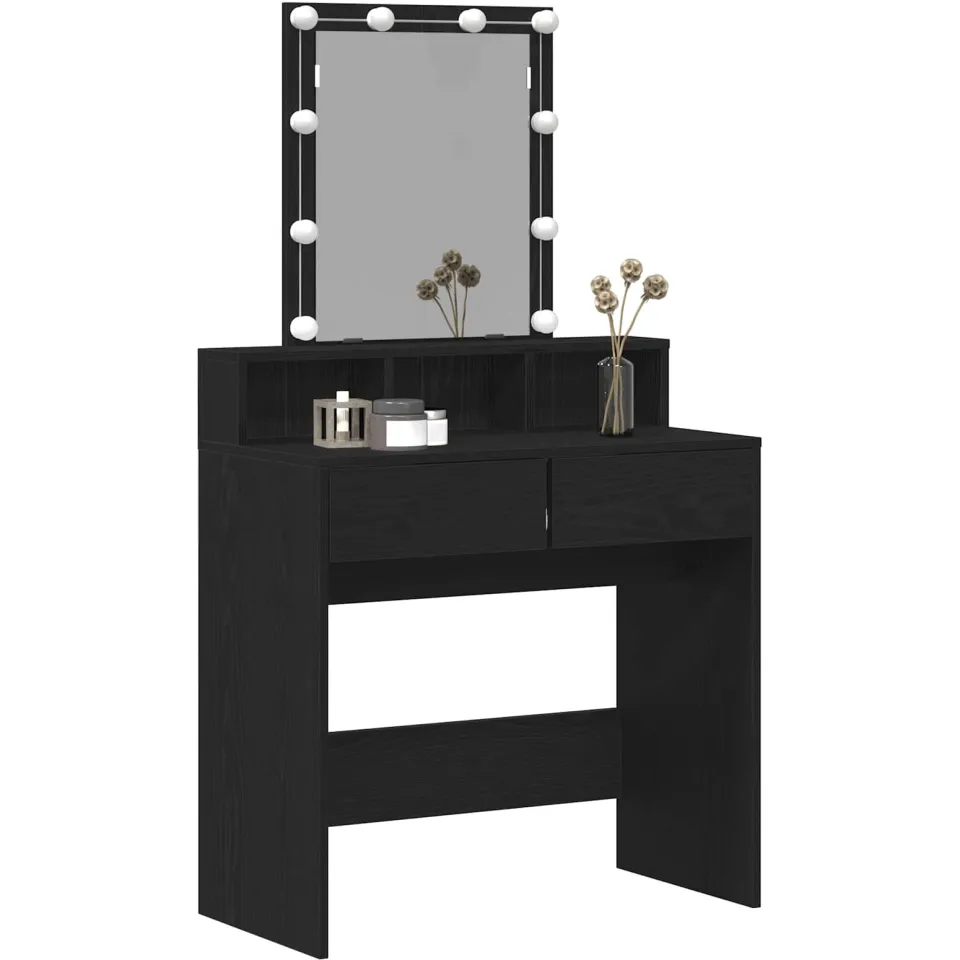 vidaXL Kaptafel Zwart eiken 80 x 41 x 144,5 cm Bewerkt hout