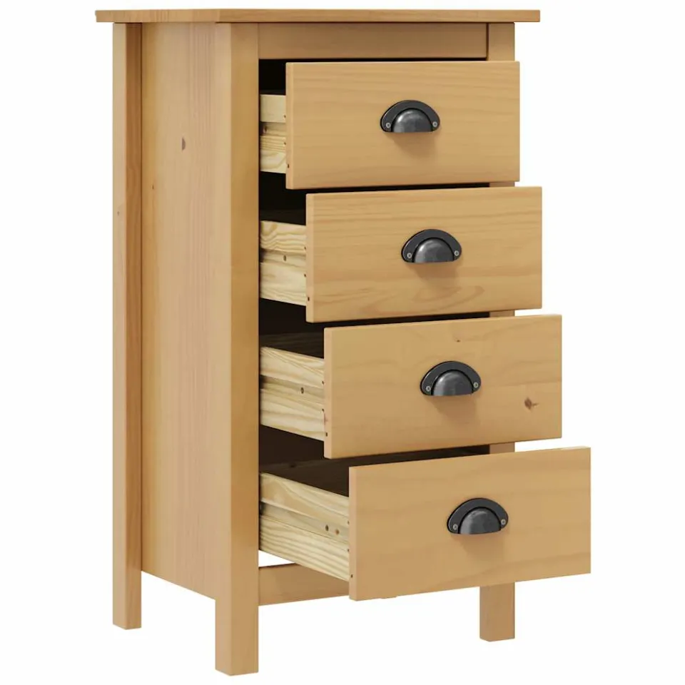 vidaXL Dressoir Hill 46x35x80 cm massief grenenhout bruin, foto 3