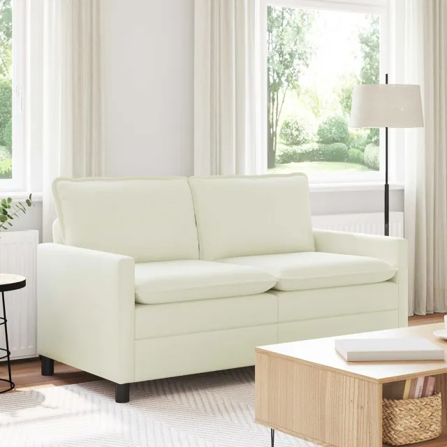 vidaXL Bank Crèmekleurig 156 x 81 x 87,5 cm Stof