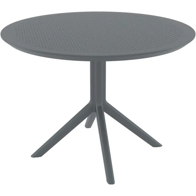CLP Sky Tuintafel - Rond - Ø 105 cm - Polypropyleen - Weerbestendig & UV-bestendig - Bistrotafel Buiten - donkergrijs
