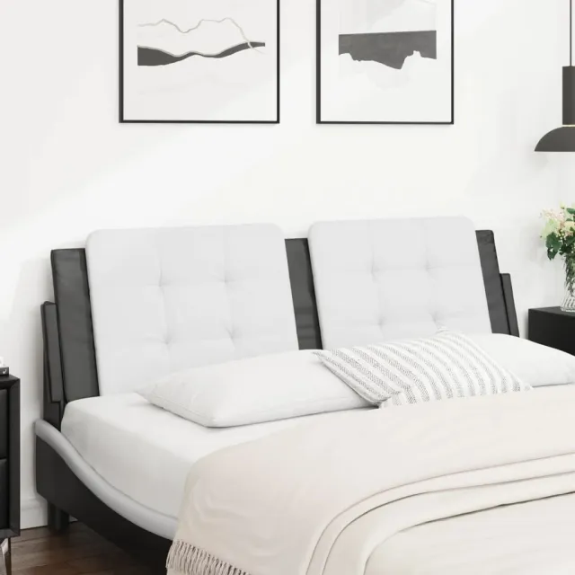 vidaXL Hoofdbordkussen "Zadar" 160 cm kunstleer wit en zwart