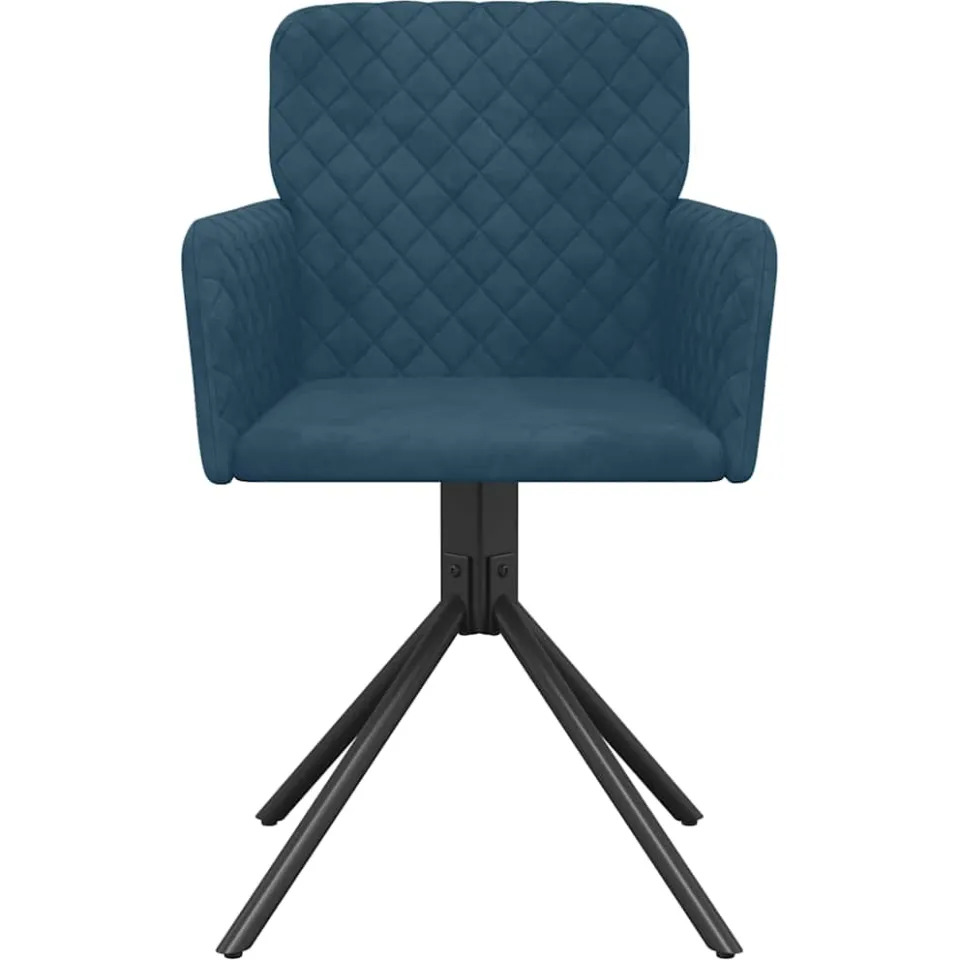 vidaXL Eetkamerstoelen draaibaar 2 st fluweel blauw, foto 4