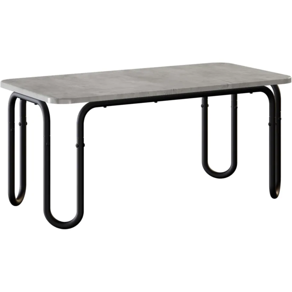 vidaXL Salontafel Betongrijs 100 x 50 x 45 cm Bewerkt hout grijs, foto 3