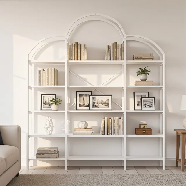 Sweiko Opbergrek - Boekenplank - Staal + MDF - 5 lagen - Wit