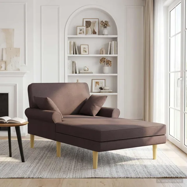 vidaXL Chaise longue Donkerbruin Stof