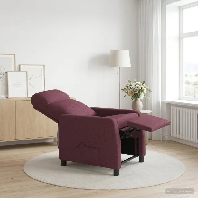vidaXL Massage Recliner Paars Stof