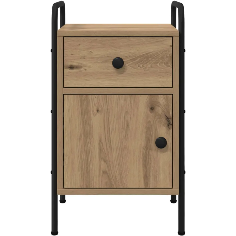vidaXL Nachtkastje Artisanaal eiken 35 x 36,5 x 61 cm Bewerkt hout, foto 3