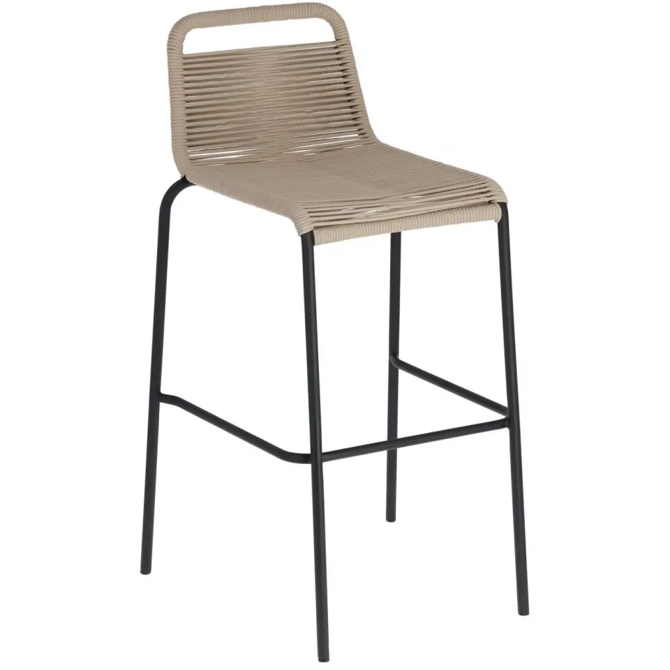 Kave Home Lambton outdoor barkruk zwart Beige
