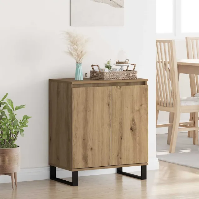 vidaXL Dressoir Artisan Eiken 60 x 35 x 70 cm Bewerkt hout Bruin