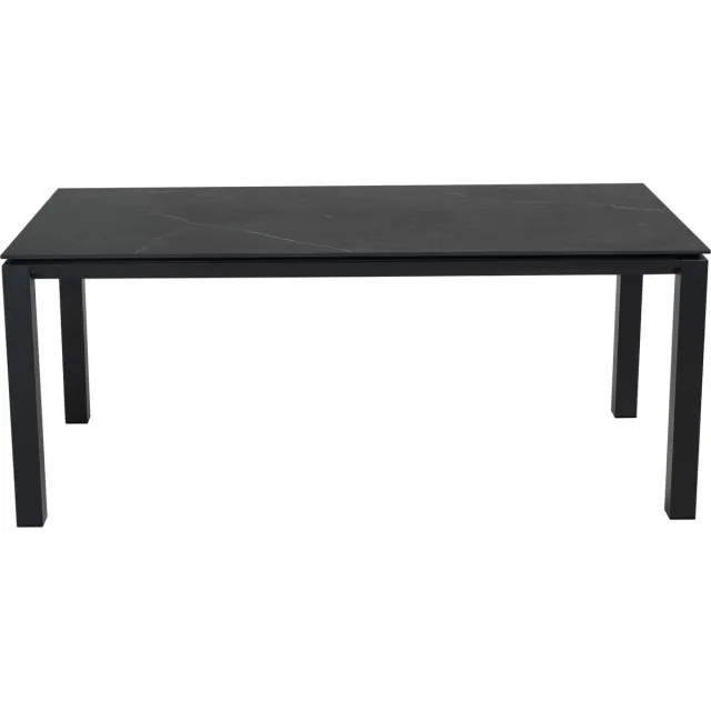 Lesliliving Tafel Monte Carlo zwart 180x90cm Zwart - Antraciet