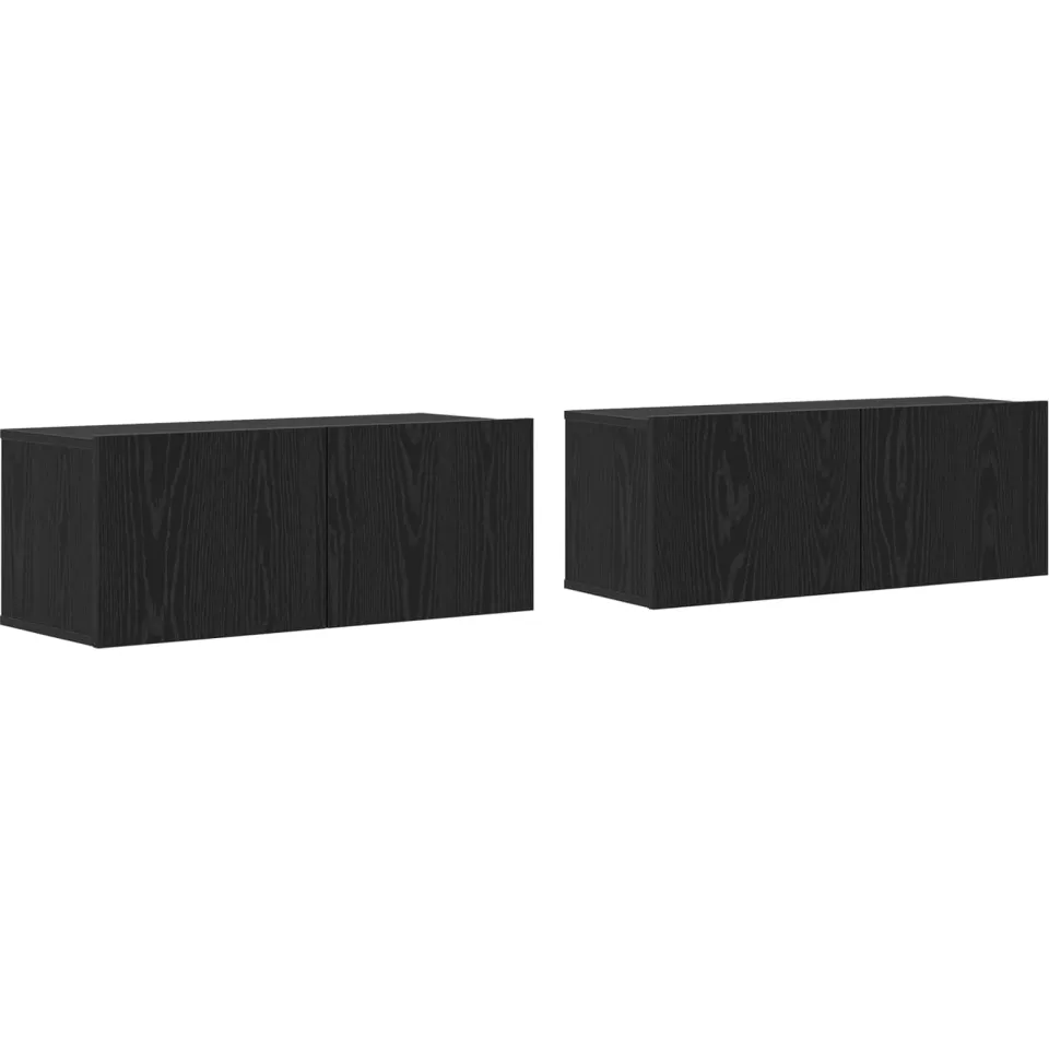 vidaXL TV-kast 2 st Zwart Eiken Bewerkt hout, foto 3