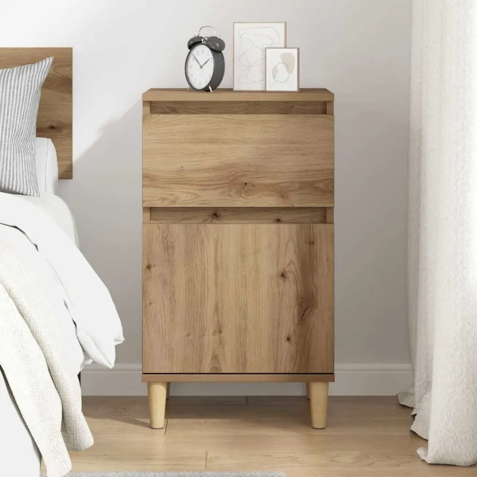 vidaXL Nachtkastje Artisan Eiken 40 x 35 x 70 cm Bewerkt hout, foto 3