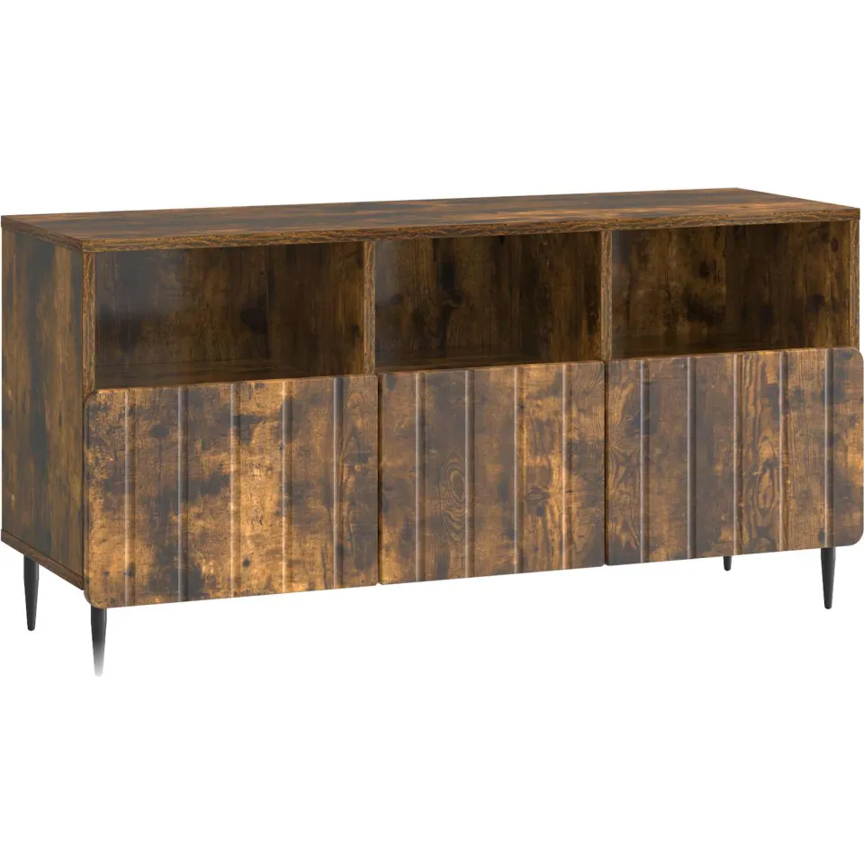 vidaXL TV-kast met lade Gerookt eiken 102 x 34,5 x 50 cm Bewerkt hout, foto 3