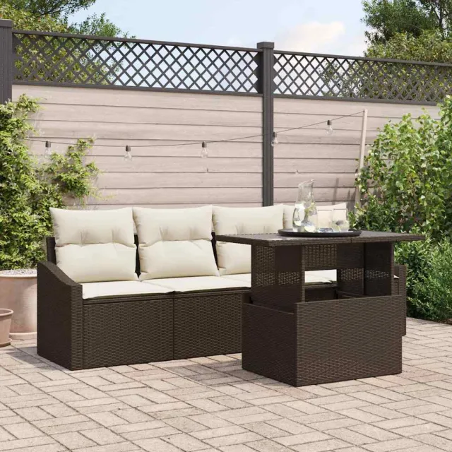 vidaXL Tuin Sofa Set 5 st Bruin poly rattan, foto 2