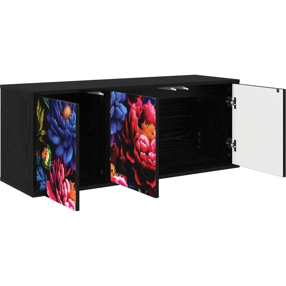 vidaXL Wandgemonteerd tv-meubel KIEL 102 x 33 x 40 cm Zwart eiken