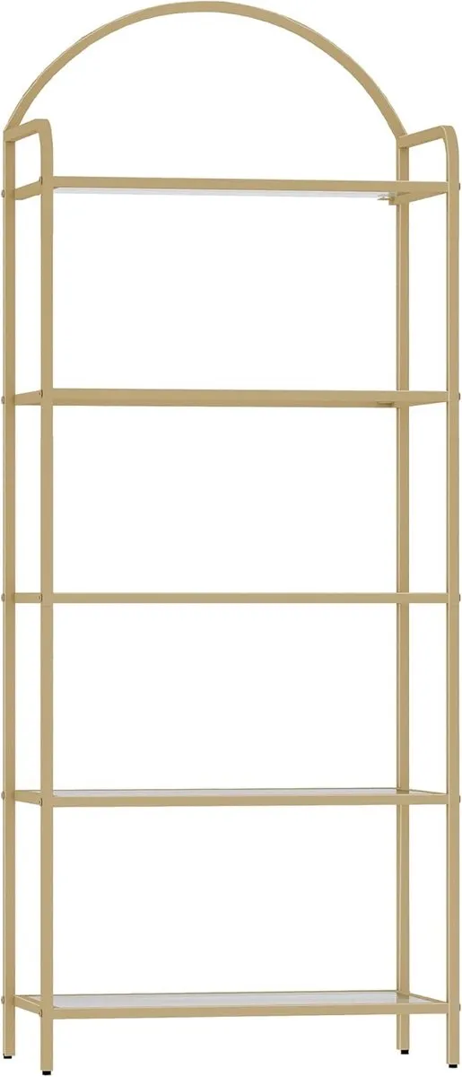 HILINSIE Boekenkast, Boekenplanken Van Gehard Glas, 150cm Goud