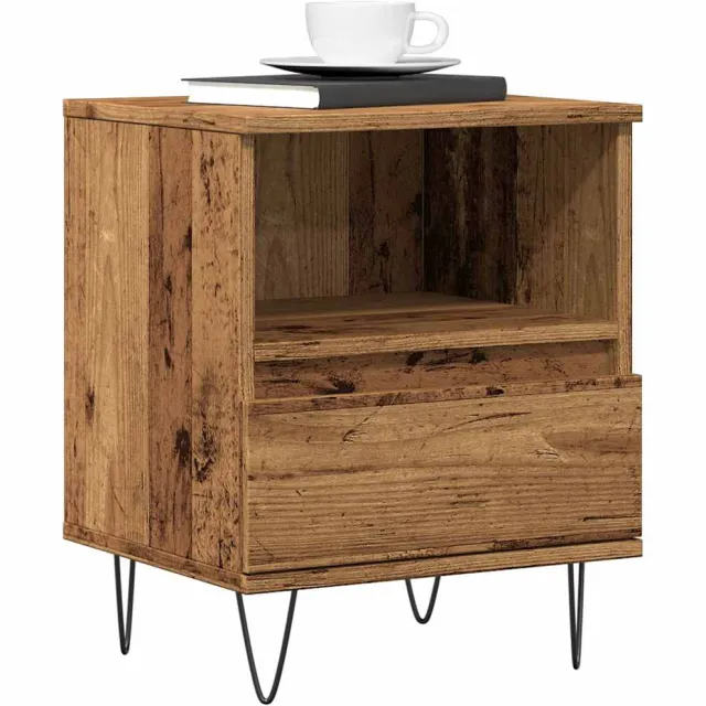 vidaXL Nachtkastje 40x35x50 cm bewerkt hout oud houtkleurig Bruin