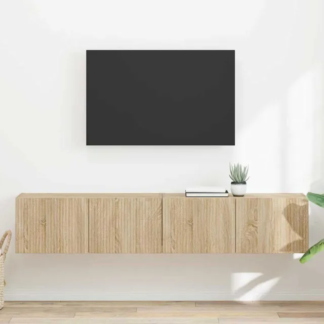 vidaXL TV Wandkast 2 st Sonoma Bewerkt hout Bruin