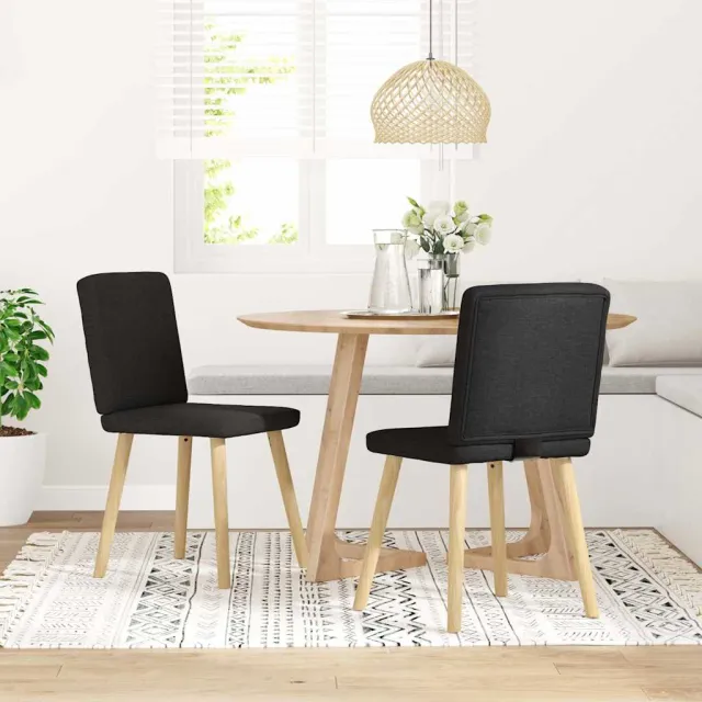 vidaXL Eetkamerstoelen 2 st stof zwart